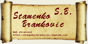 Stamenko Branković vizit kartica